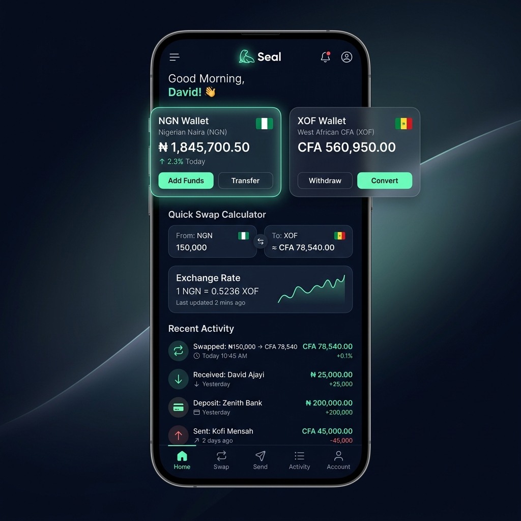 Seal Mobile App Dashboard Screenshot
